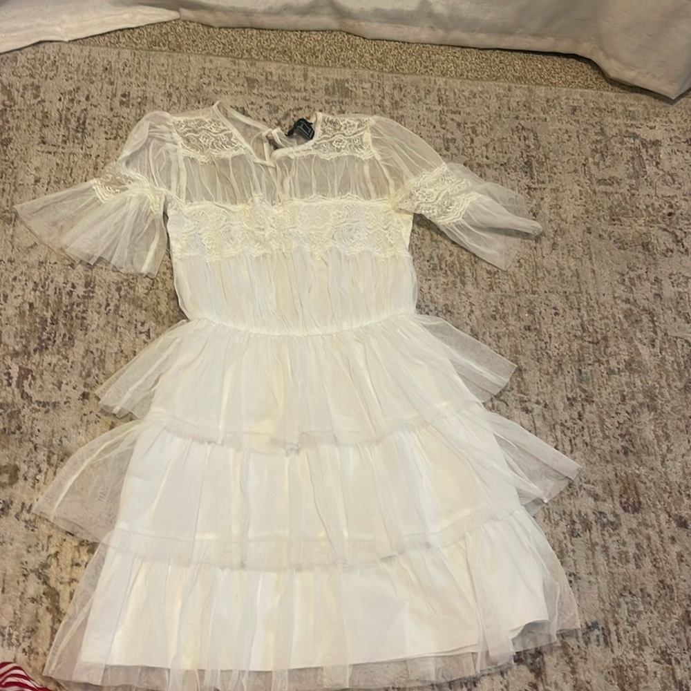 White ruffle dress